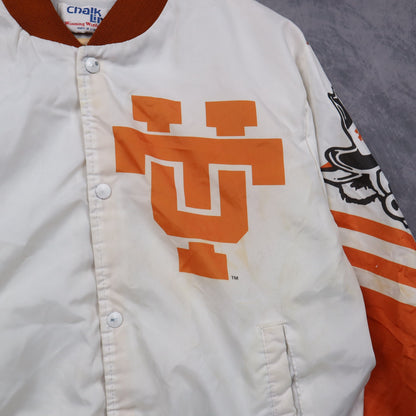 90s White Texas Longhorns Chalk Line Bomber Jacket 5911