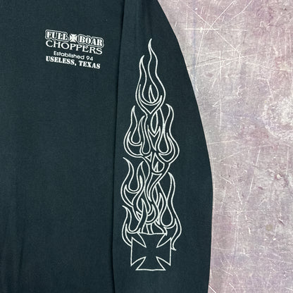 90s Full Boar Choppers Flame Sleeve Shirt 3040