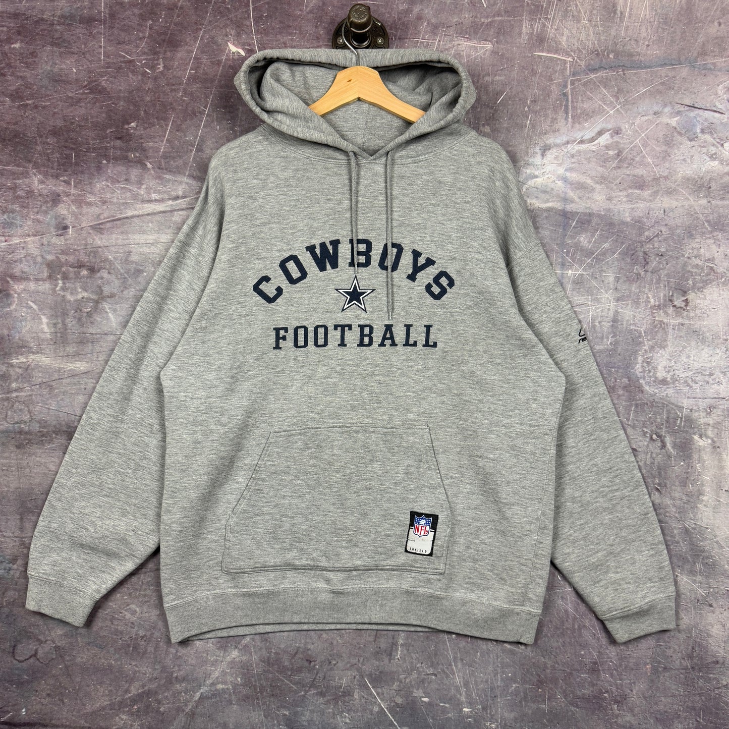 90s Light Gray Reebok Dallas Cowboys Football Graphic Hoodie L 1275