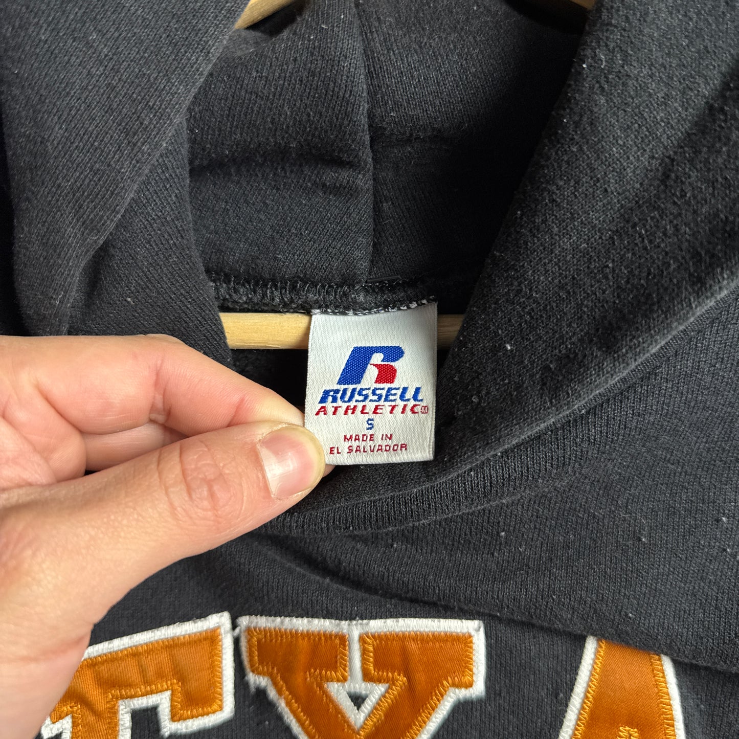 90s Black Russell Texas Longhorns Hoodie 4415