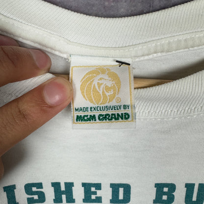 1994 White Chavez Taylor MGM Grand Garden Boxing Graphic Shirt Boxy XL 1029