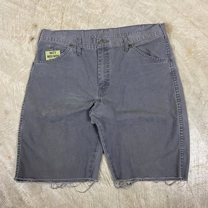 Early 00s Gray Dickies Baggy Carpenter Work Shorts 35x10 BA78