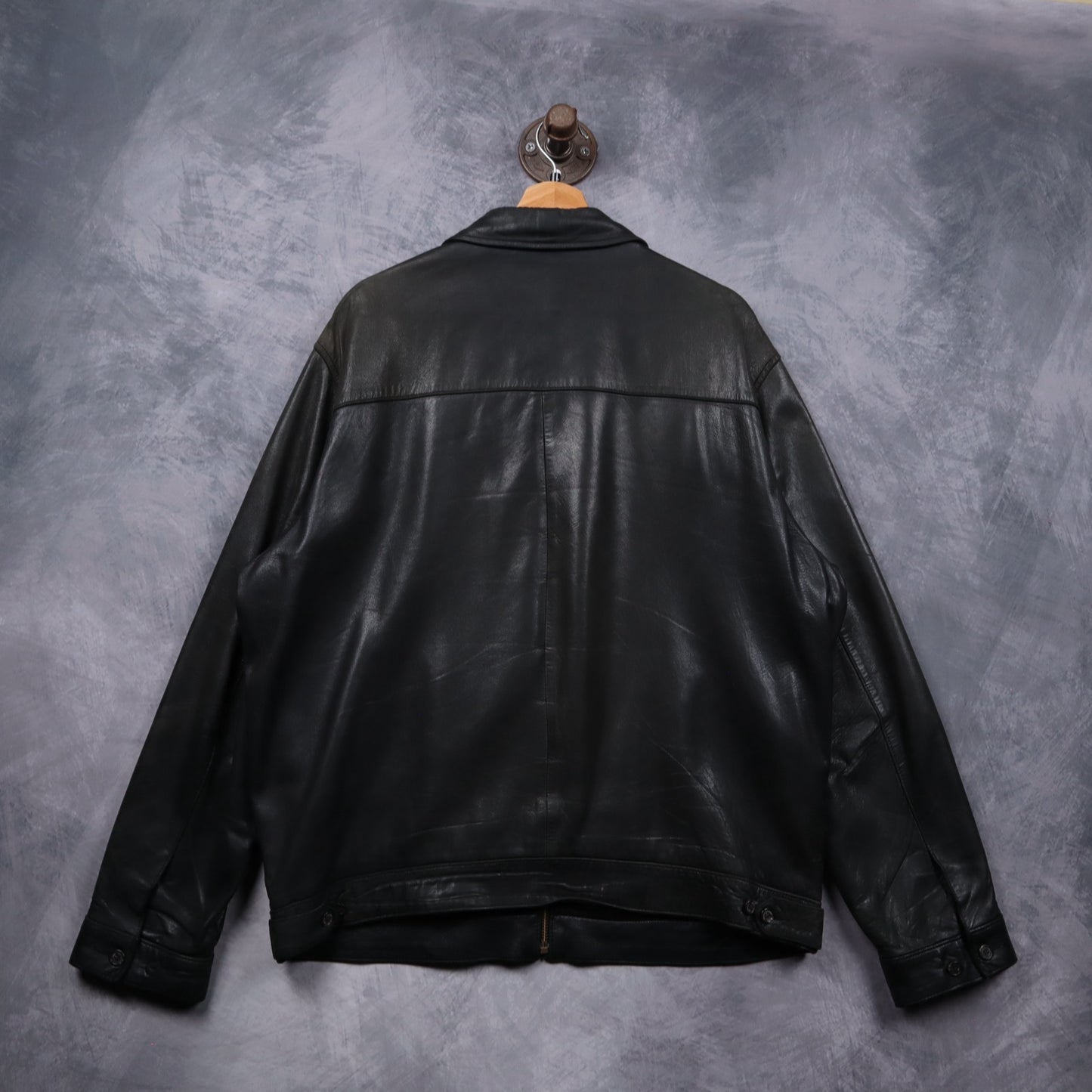 90s Black Polo Ralph Lauren Leather Jacket 5488