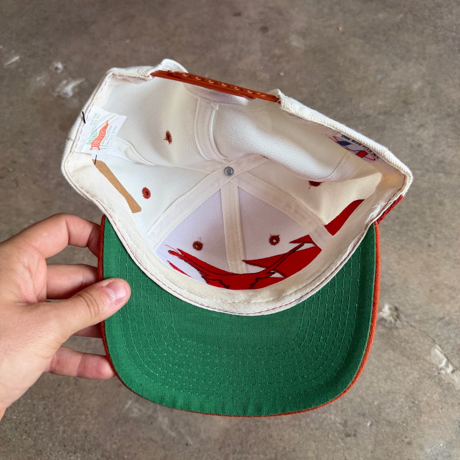 90s White Texas Longhorns Logo Athletic Sharktooth Snapback Hat 5791