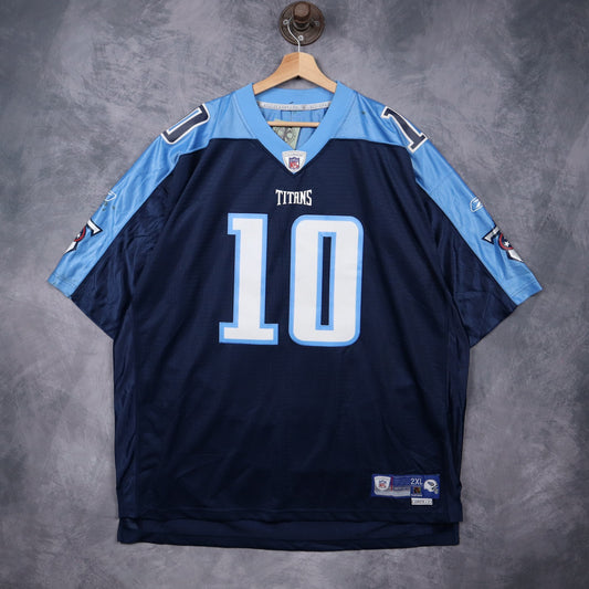00s Navy Blue Tennessee Titans Vince Young #10 Reebok NFL Jersey 6572