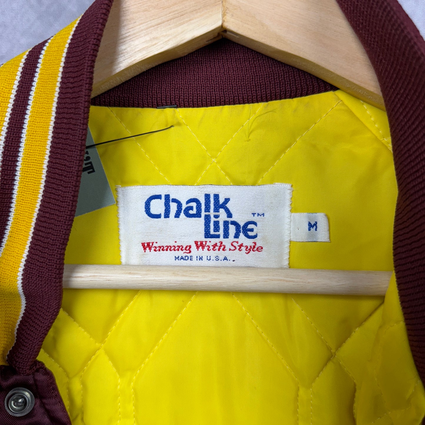 80s Maroon Washingston Redskins Chalkline Satin Jacket 4085