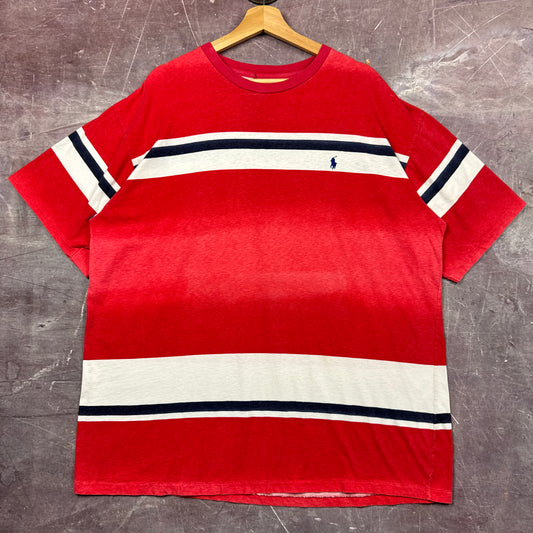 80s Red & White Striped Polo Ralph Lauren Shirt 3731