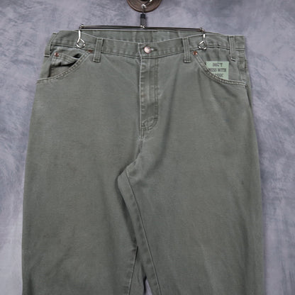 Early 2000s Faded Olive Green Dickies Carpenter Pants 5238