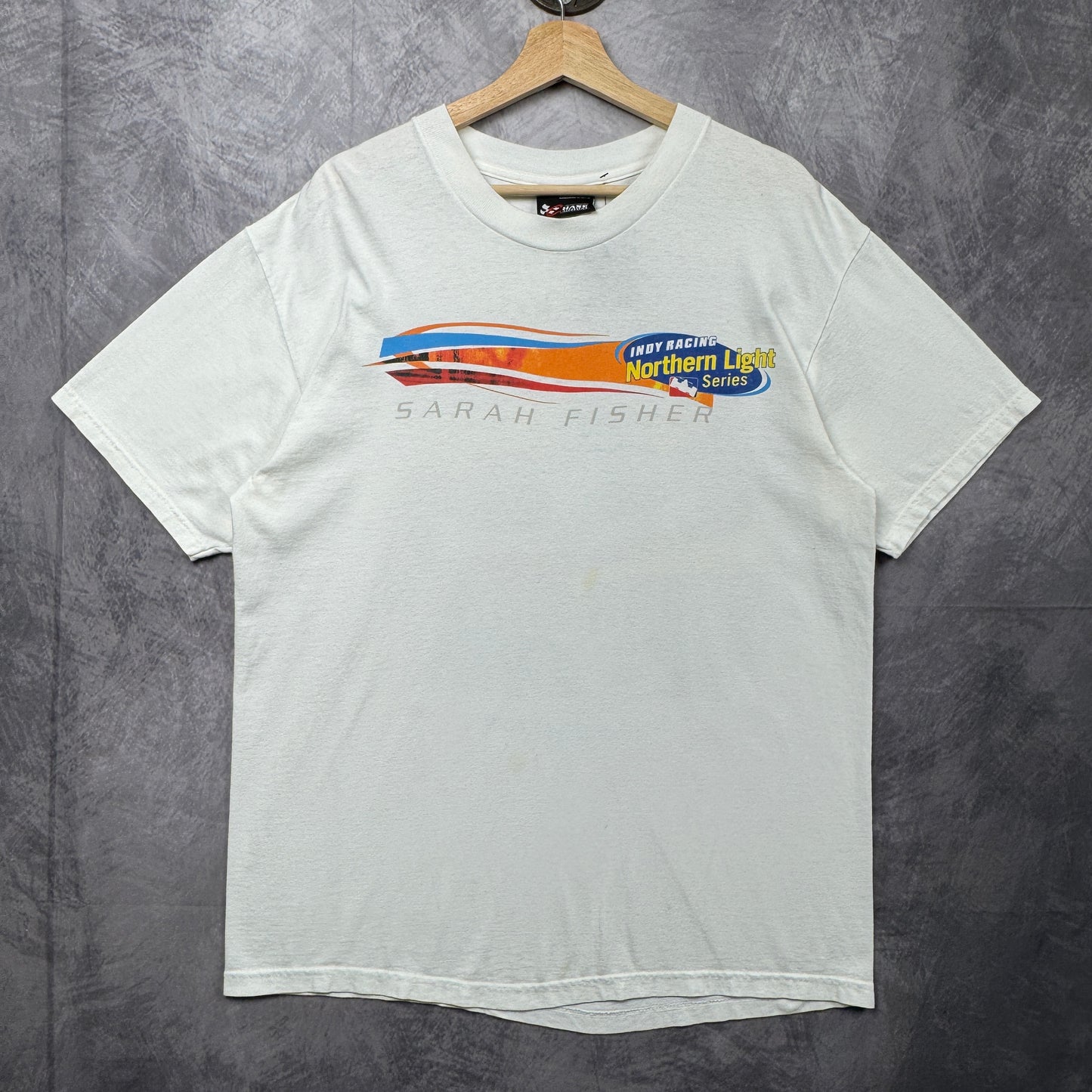 90s White Indy Racing Sarah Fisher Shirt 3955