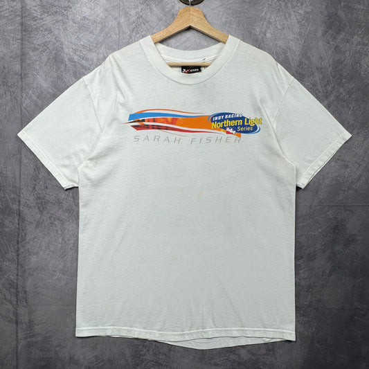 90s White Indy Racing Sarah Fisher Shirt 3955