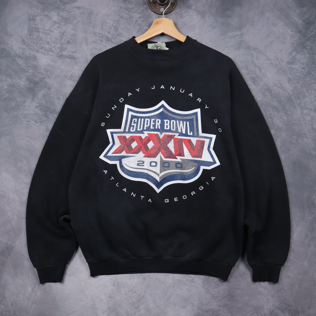2000 Black Super Bowl XXXIV Atlanta Crewneck Sweatshirt 6478