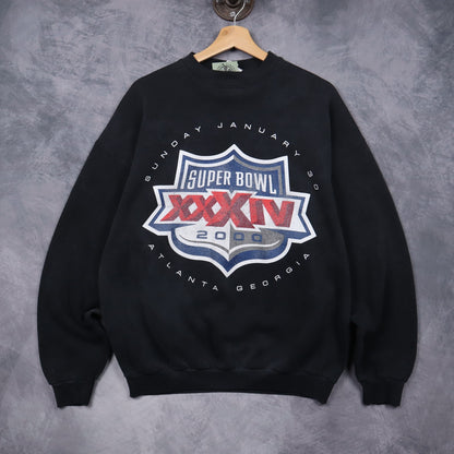 2000 Black Super Bowl XXXIV Atlanta Crewneck Sweatshirt 6478
