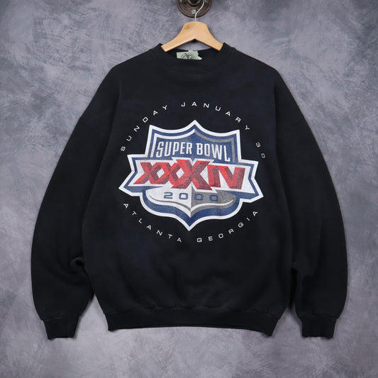 2000 Black Super Bowl XXXIV Atlanta Crewneck Sweatshirt 6478