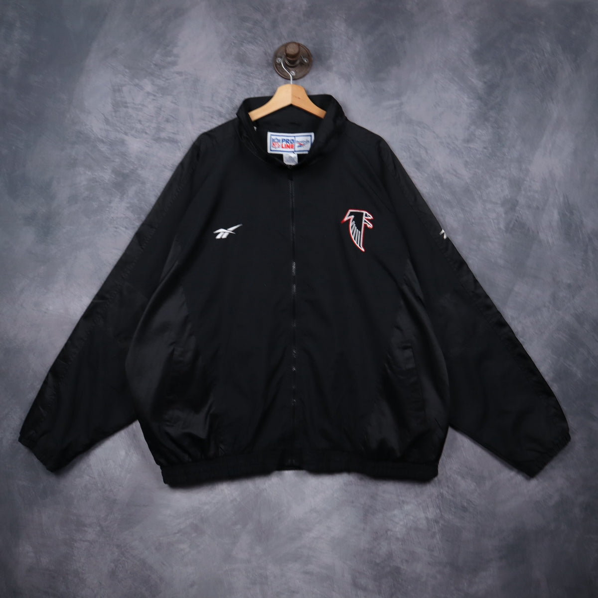 90s Black Atlanta Falcons Reebok Pro Line Jacket 6493