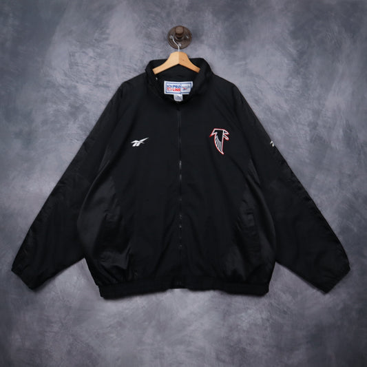 90s Black Atlanta Falcons Reebok Pro Line Jacket 6493