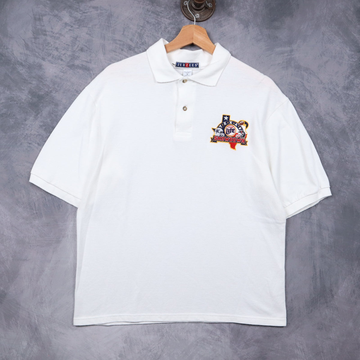00s White Miller Lite Texas Showdown Polo Shirt 6679