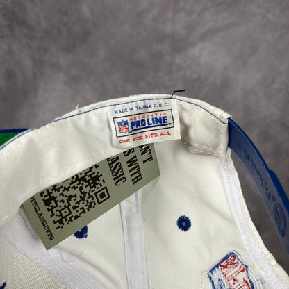 90s White Dallas Cowboys Logo Athletic Sharktooth Snapback Hat 6866