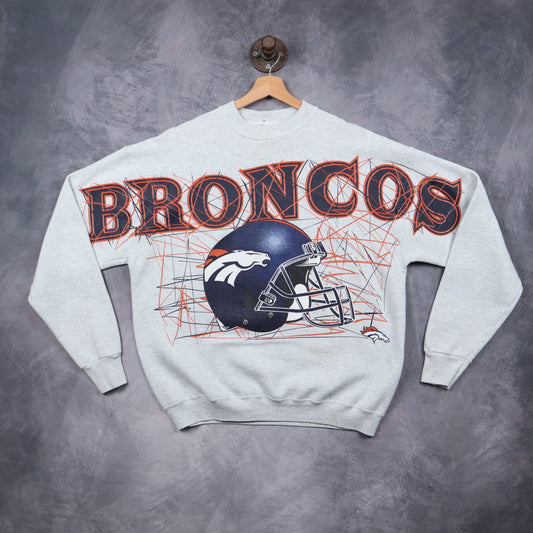 90s Grey Denver Broncos Crewneck Sweatshirt 6477