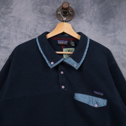 90s Navy Blue Patagonia Synchilla Snap T Fleece 5079