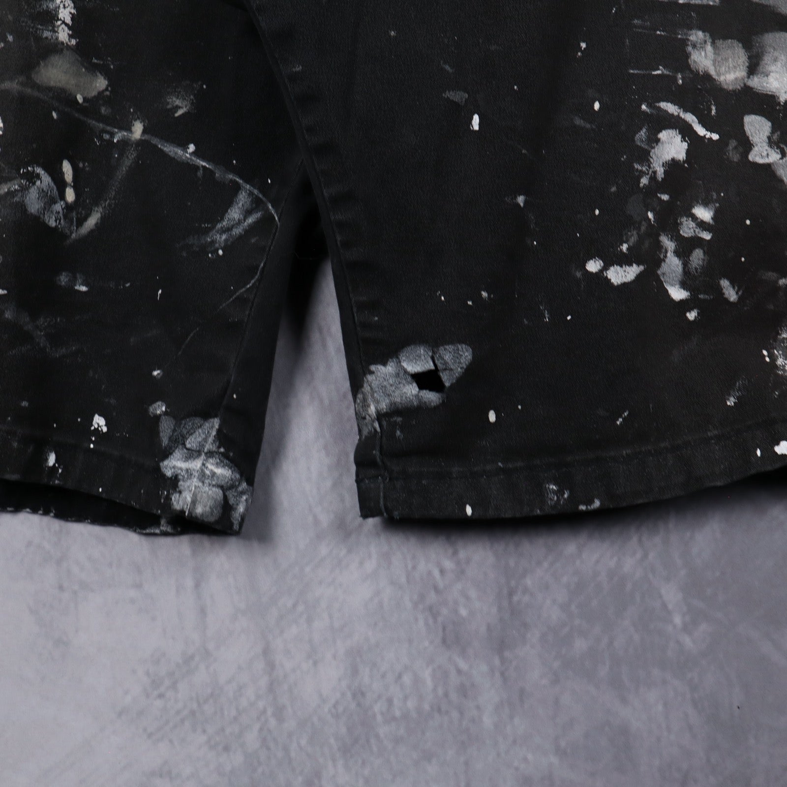 Y2K Black Paint Splattered Work Shorts 5212