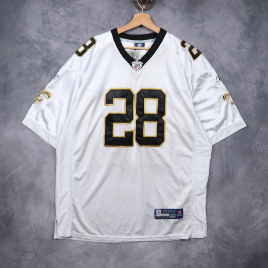 00s White New Orleans Saints Ingram #28 Reebok NFL Jersey 6644