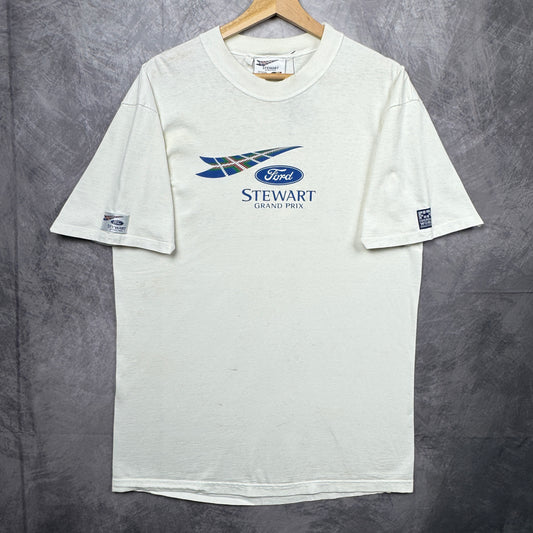 90s White Ford Stewart Grand Prix Shirt 3926