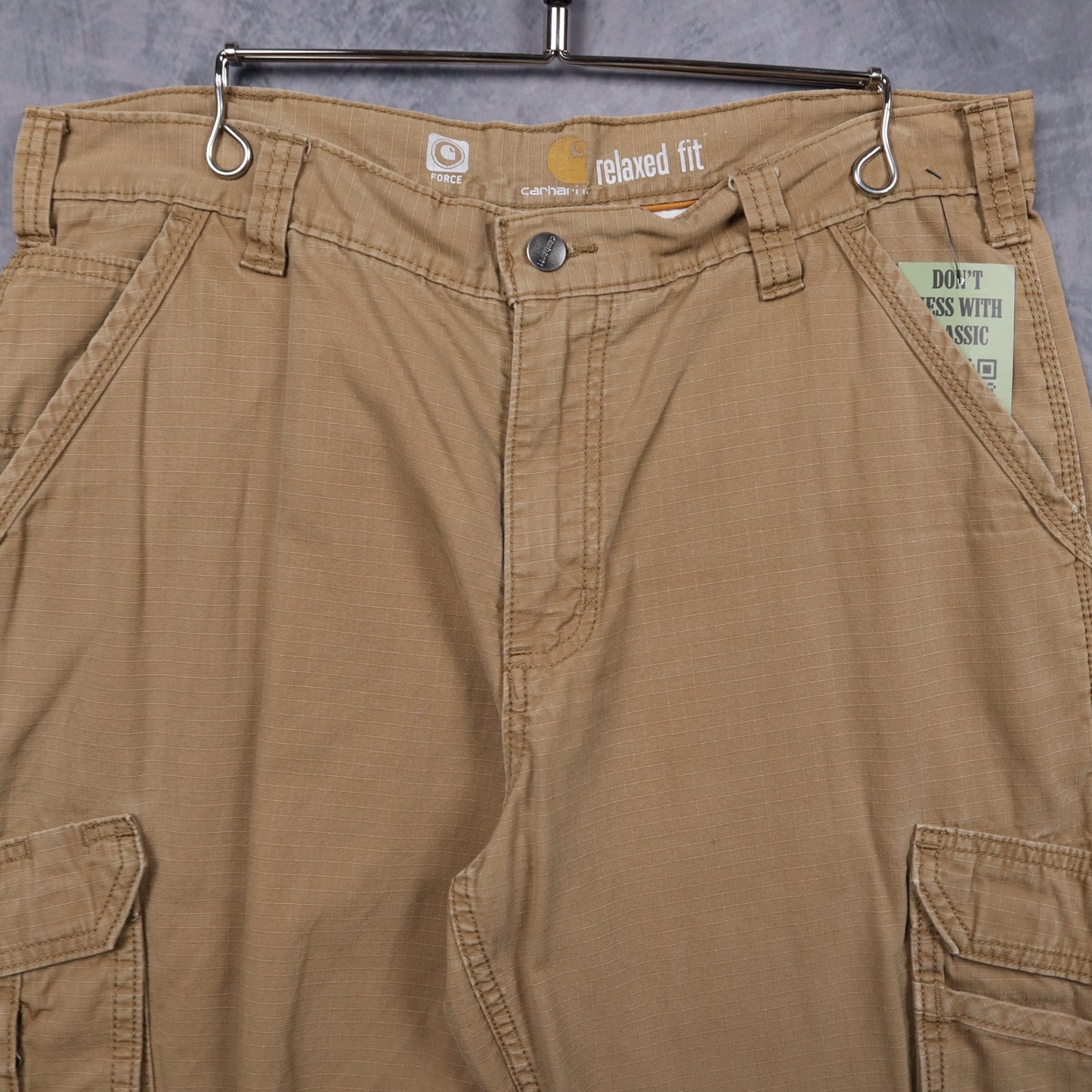 Y2K Tan Carhartt Force Relaxed Fit Ripstop Cargo Shorts 5180