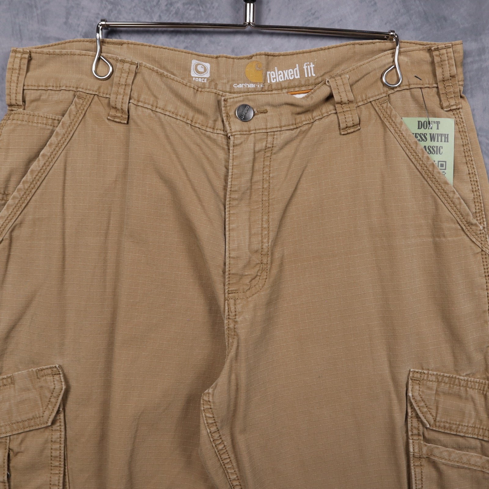 Y2K Tan Carhartt Force Relaxed Fit Ripstop Cargo Shorts 5180