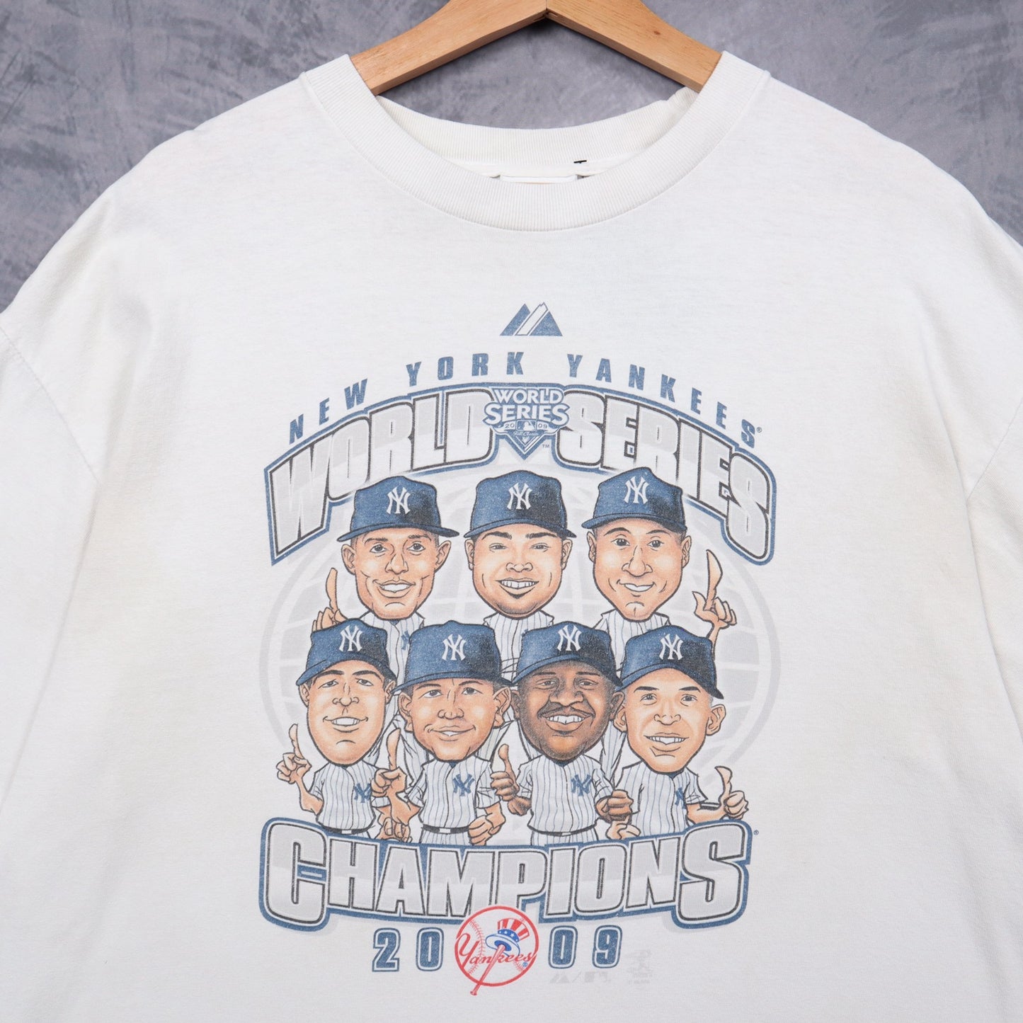 2009 White New York Yankees World Series Champions Caricature Shirt 5155