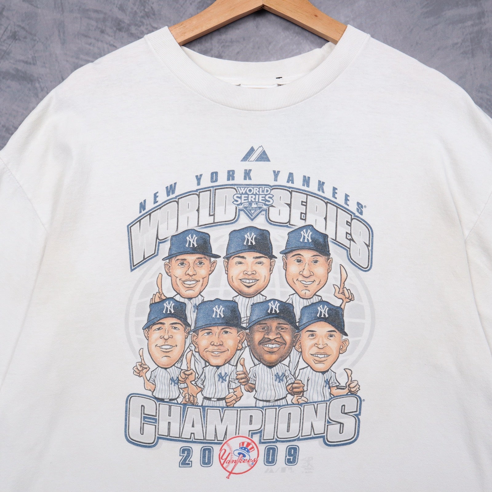2009 White New York Yankees World Series Champions Caricature Shirt 5155