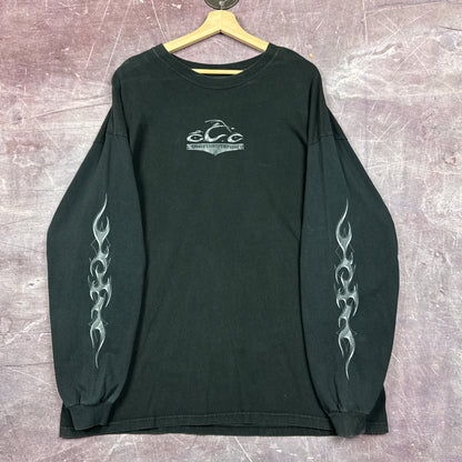 00s Black Orange County Choppers Flame Sleeve Shirt 3045