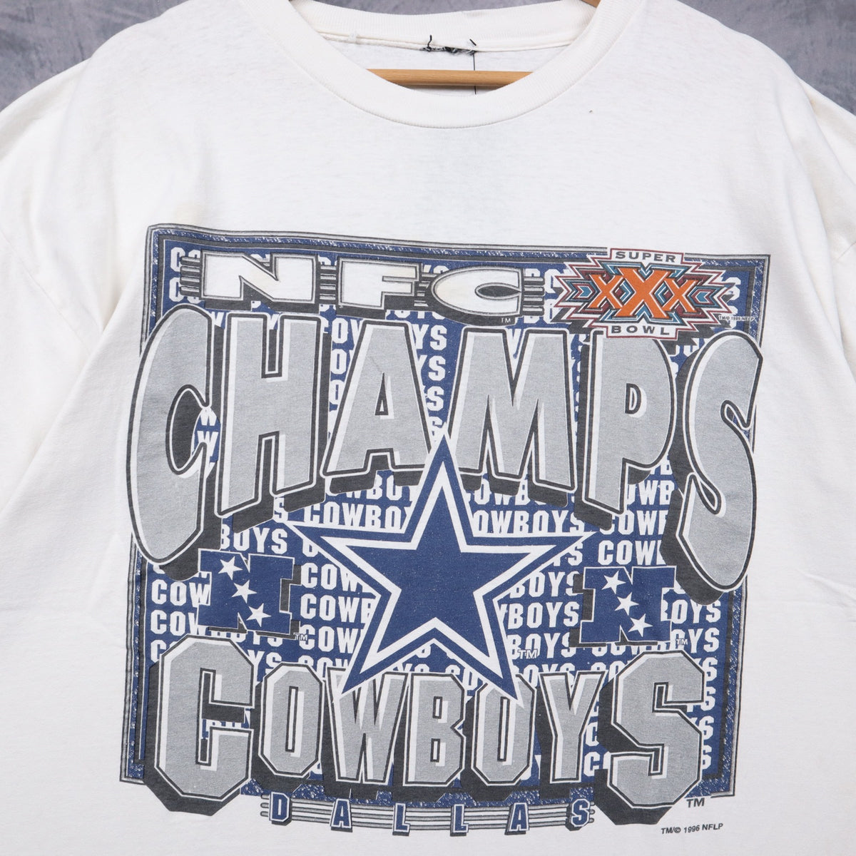 1996 White Dallas Cowboys NFC Champs Shirt 6699