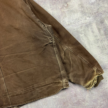 Early 00s Mocha Brown Carhartt Cropped Arctic Work Jacket XXL 2384