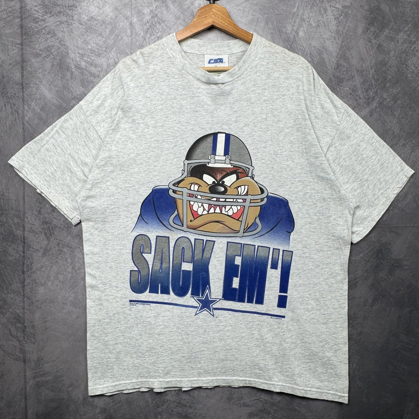 1996 Grey Dallas Cowboys Taz Shirt 4203