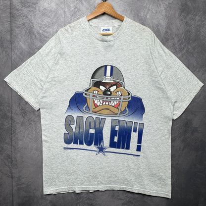 1996 Grey Dallas Cowboys Taz Shirt 4203