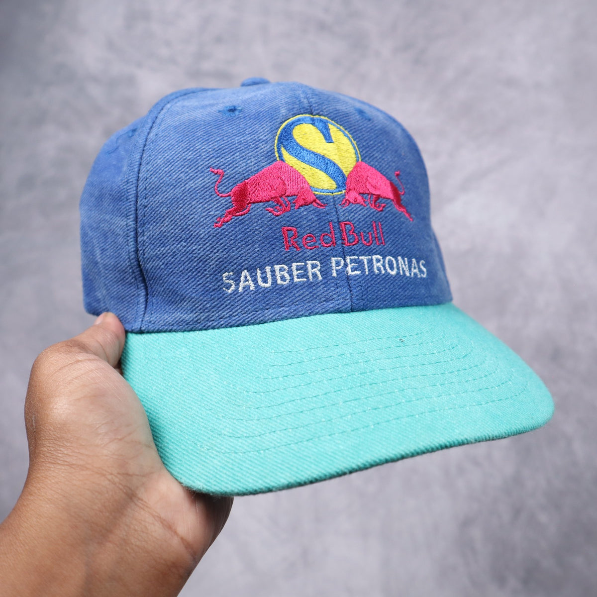 90s Blue Red Bull Sauber Petronas Malaysia F1 Hat 7346