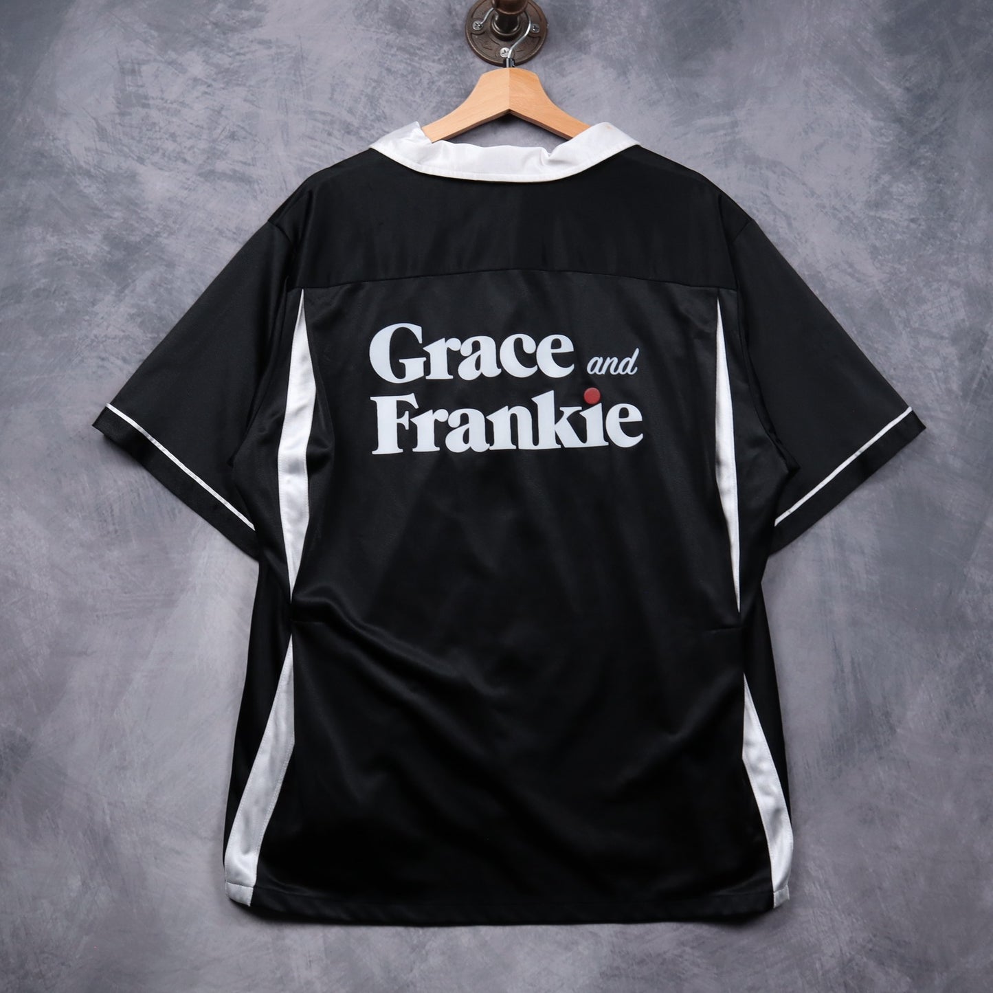 90s Black Grace and Frankie Jerry Bowling Shirt 5470