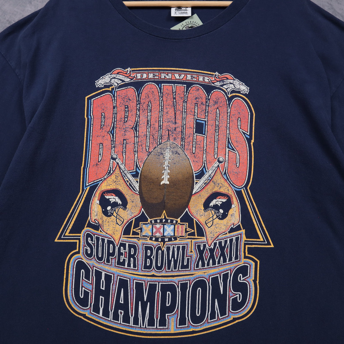 1998 Navy Blue Denver Broncos Super Bowl XXXII Champions Shirt 6600