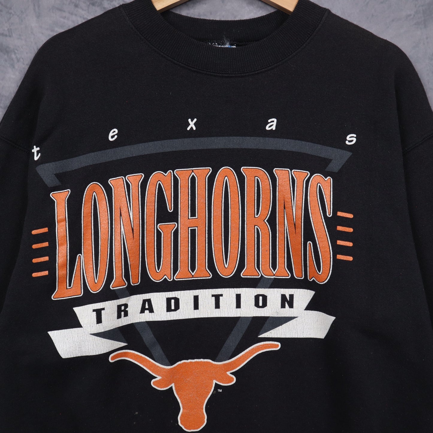 90s Black Texas Longhorns Tradition Crewneck Sweatshirt 5726