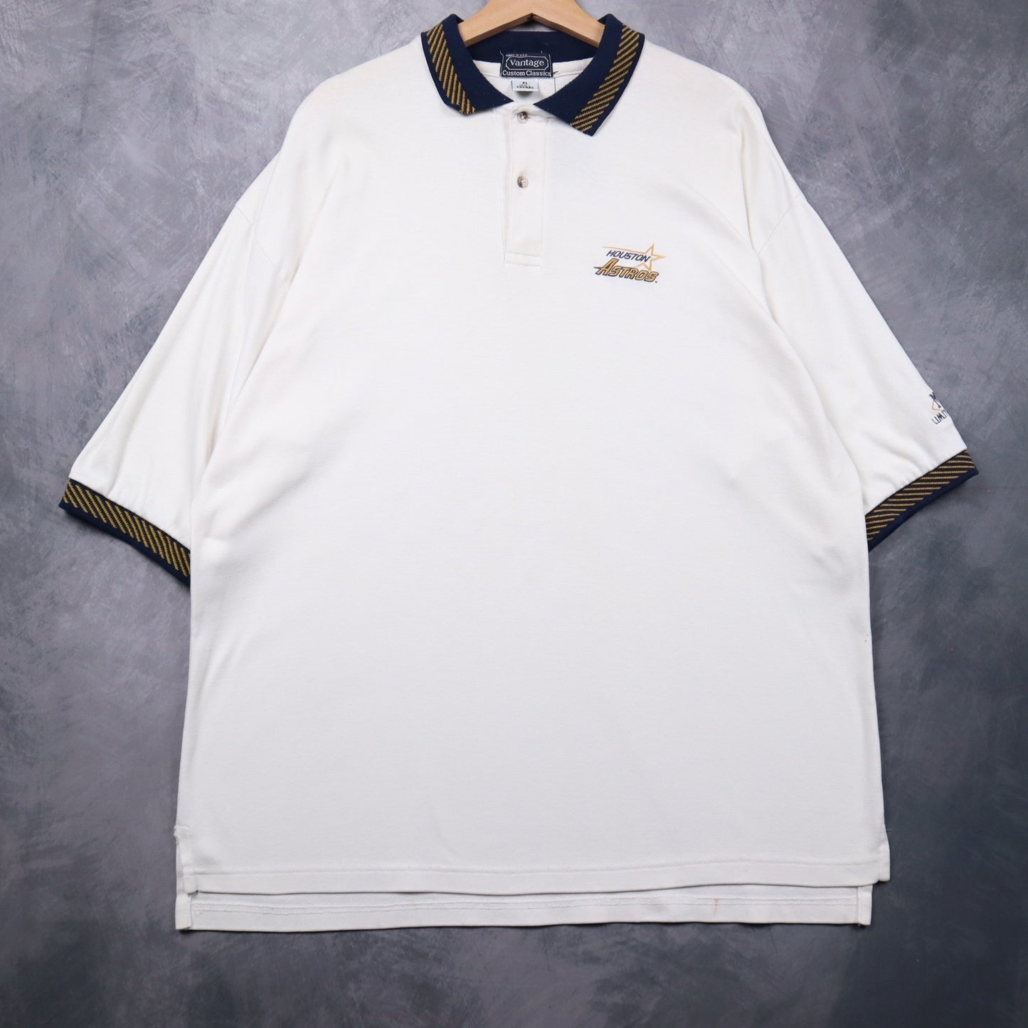 90s White Houston Astros MVP Limited Edition Polo Shirt 4689