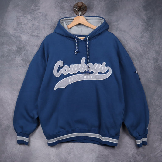 90s Blue Dallas Cowboys Football Starter Hoodie 6586