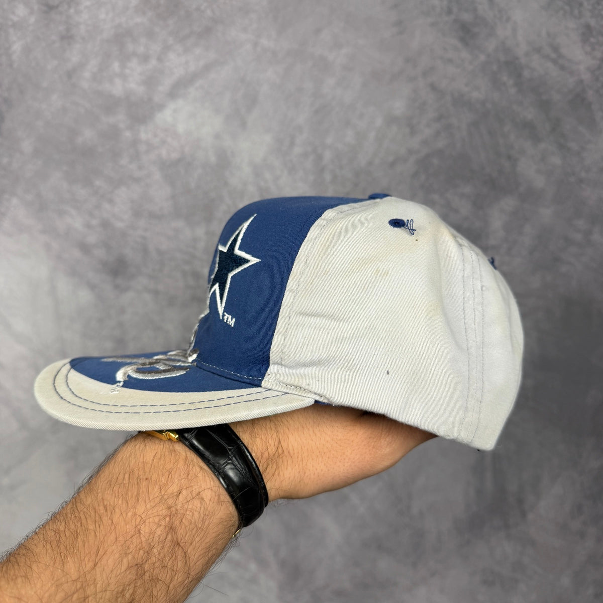90s Blue and White Dallas Cowboys Snapback Hat 6853