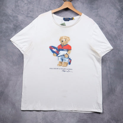 00s White Polo Ralph Lauren Surf Bear Shirt 5544