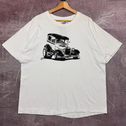 90s White Hot Rod Shirt 3662