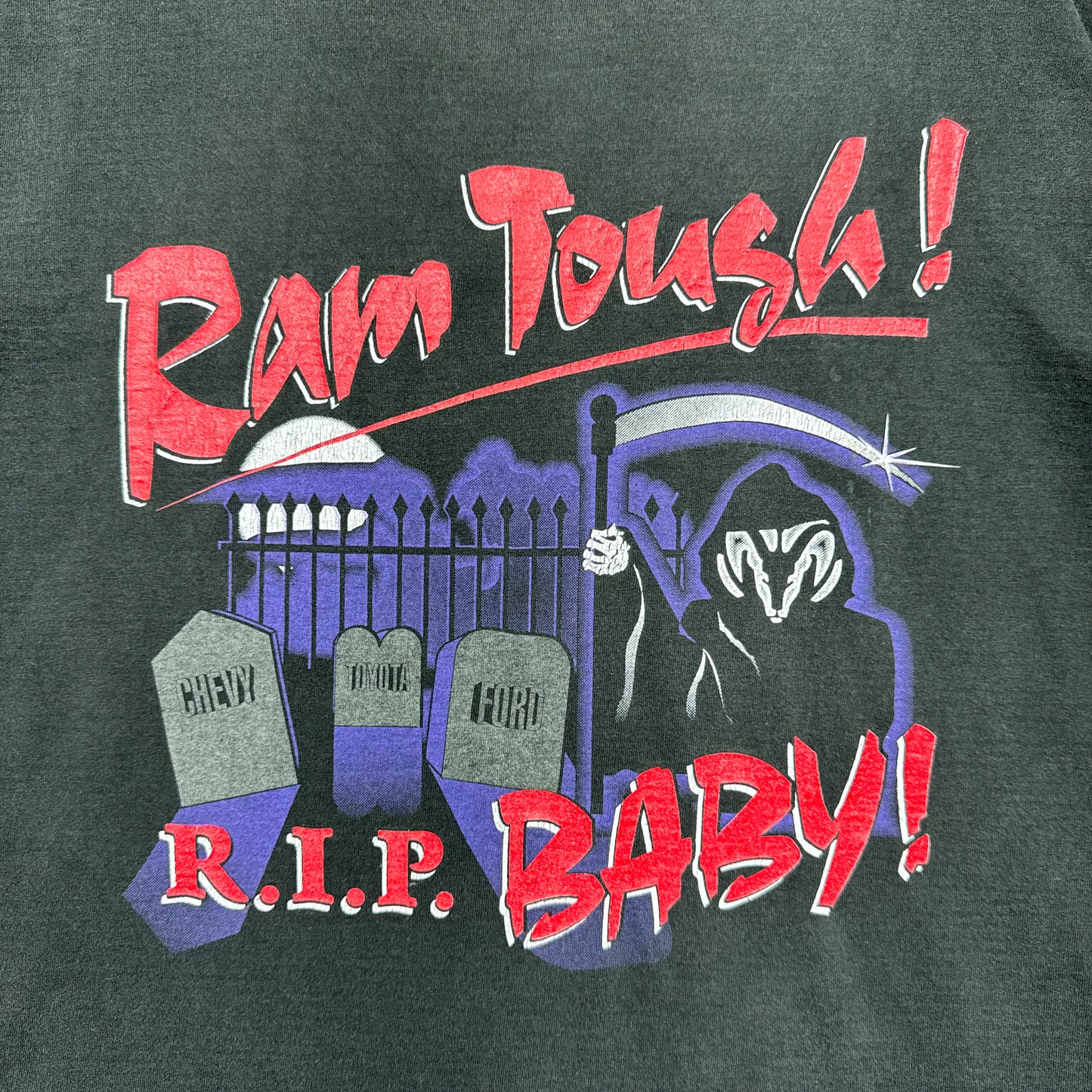 90s Black Dodge Ram Tough Shirt 3858