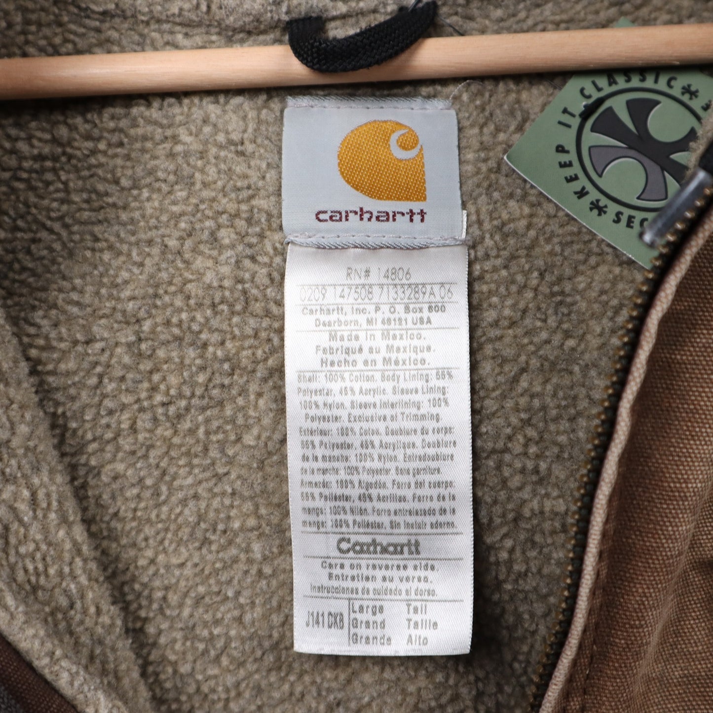90s Faded Brown Carhartt Hooded Work Jacket 4801