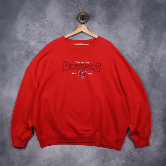 00s Red Tampa Bay Buccaneers Crewneck Sweatshirt 6479