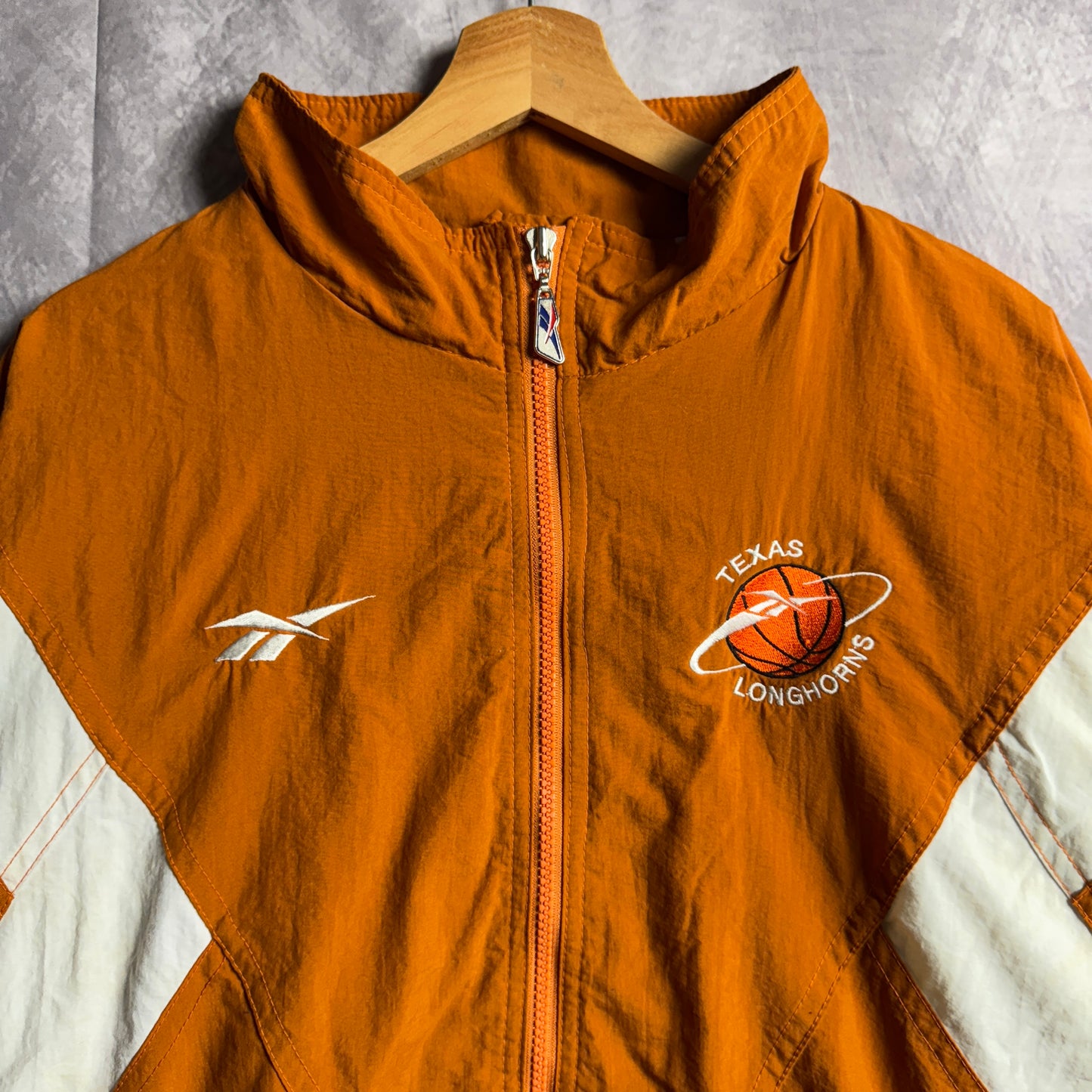90s Orange Texas Longhorns Basketball Reebok Wind Breaker 4590
