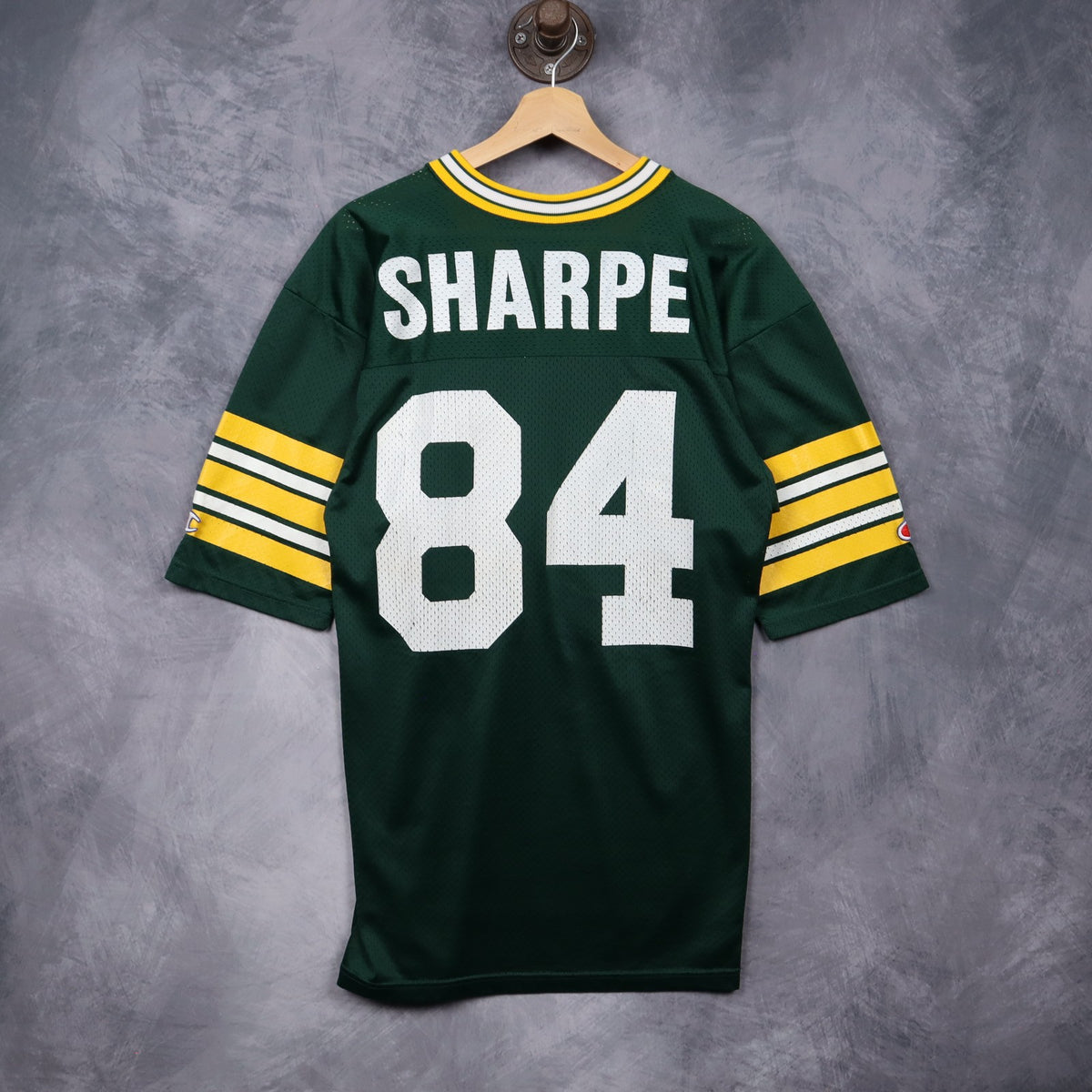 90s Green Green Bay Packers Sharpe #84 Champion Jersey 6671
