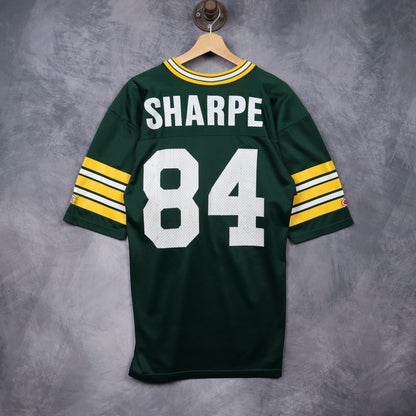 90s Green Green Bay Packers Sharpe #84 Champion Jersey 6671